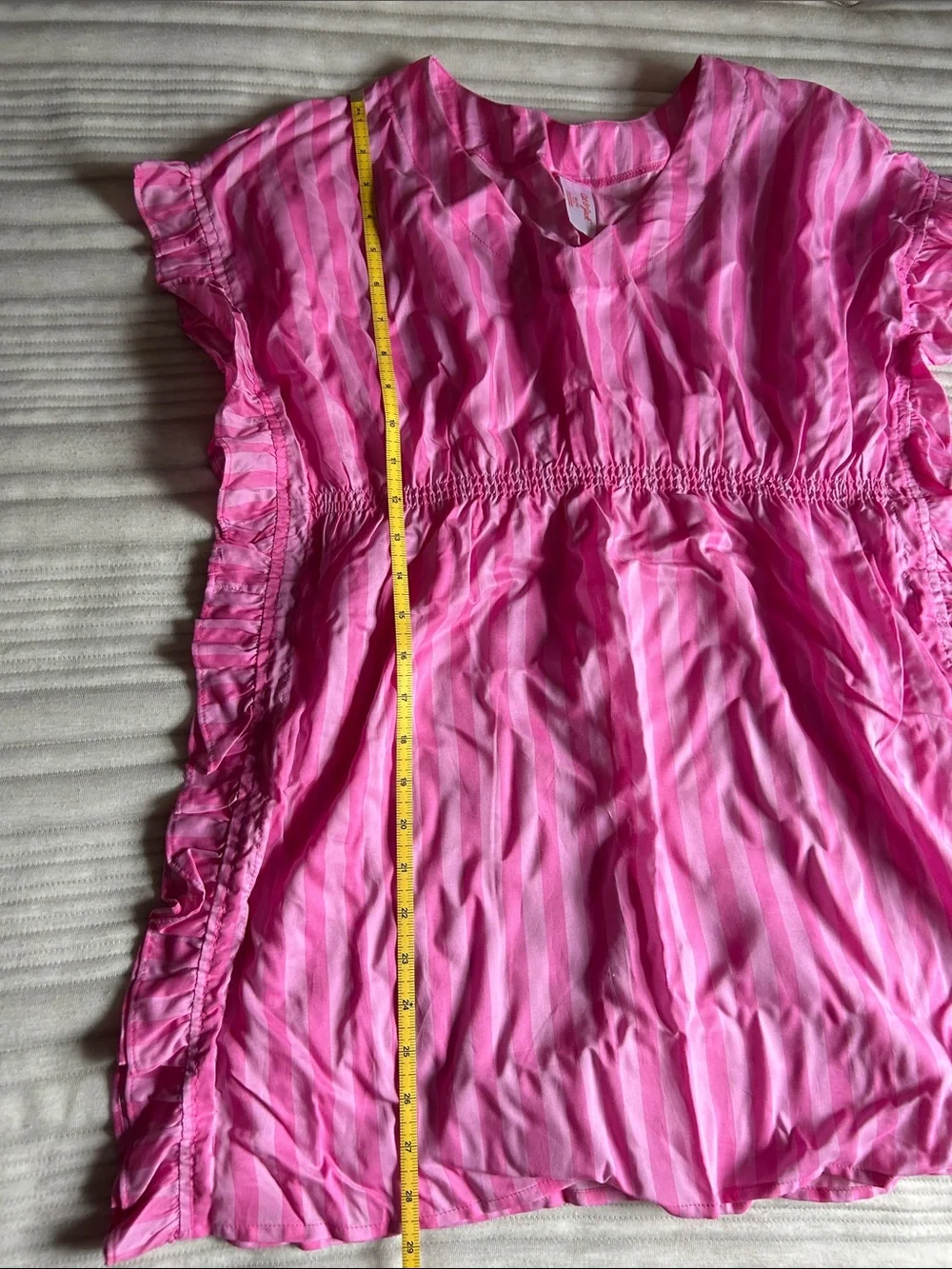Girls 14 Pink Striped Swim Dress